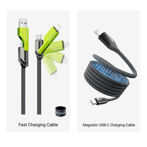 Cool Gadget 6-in-1 60W Nylon Fast Charging USB-C Cable with Apple Watch Charger, 5ft