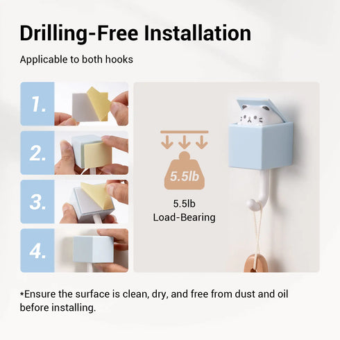 xCool PopSeek Cute Decorative Wall Hooks, 2PCS