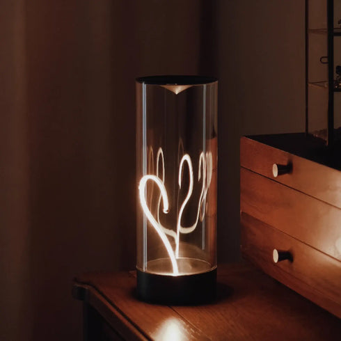 AUGE Light Minimalist Cordless LED Table Lamp, White, Gray