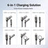 Cool Gadget 6-in-1 60W Nylon Fast Charging USB-C Cable with Apple Watch Charger, 5ft