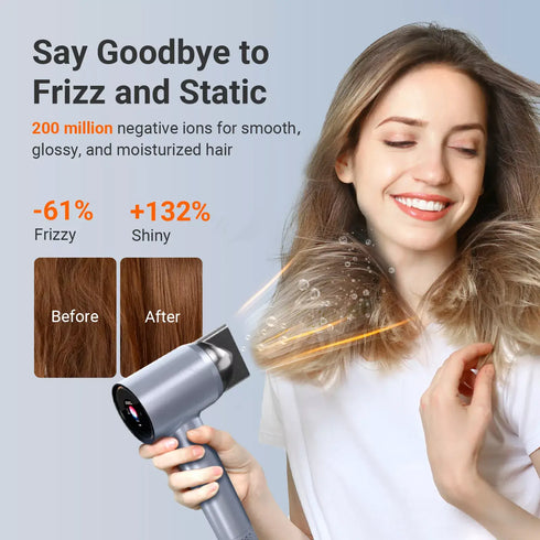 xCool Negative Ions High-Speed Hair Dryer with Thermo-Control, Silver Blue