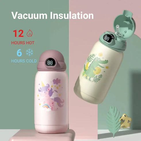 20oz Cute Water Bottle with LED Temperature Display