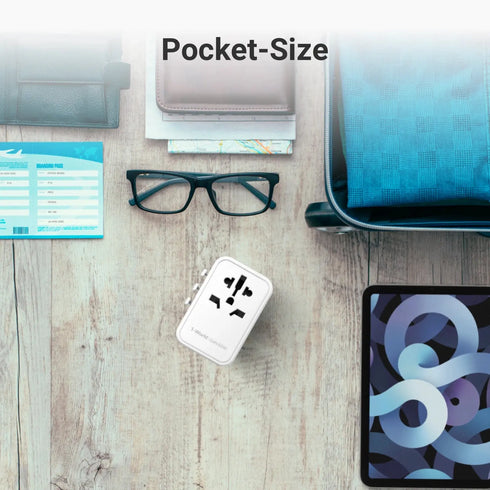 MOMAX™ 65W GaN Universal Travel Power Adapter for 224 Countries Charging Plug Cellphone Mobile Charger