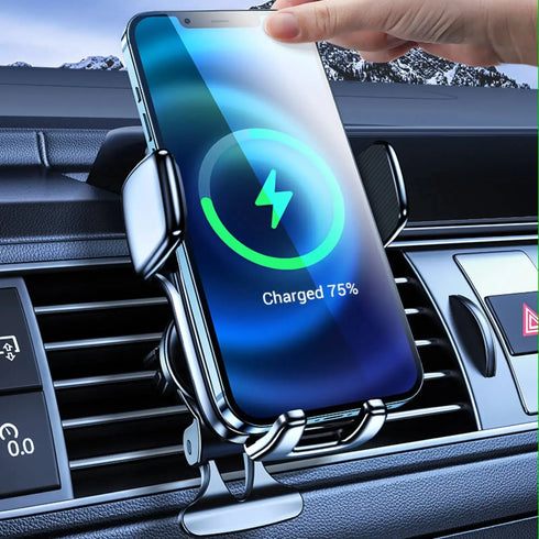 2-in-1 15W Auto Clamping Wireless Car Charger and Phone Holder
