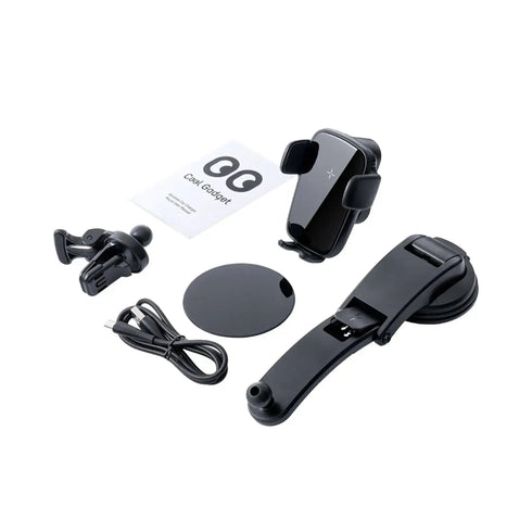 2-in-1 15W Auto Clamping Wireless Car Charger and Phone Holder