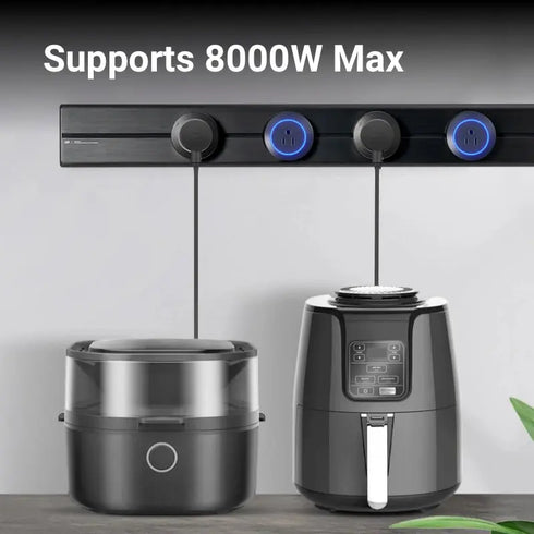 Wall-Mount Hi-Tech Flexible Power Strip System with Removable Outlets