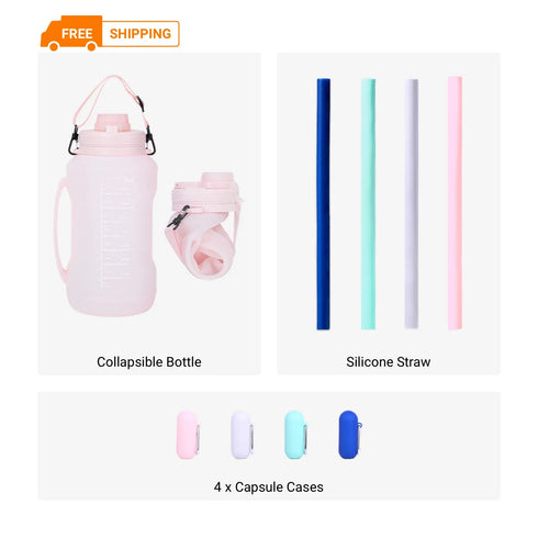 Collapsible Large Capacity Travel Water Bottle 67oz
