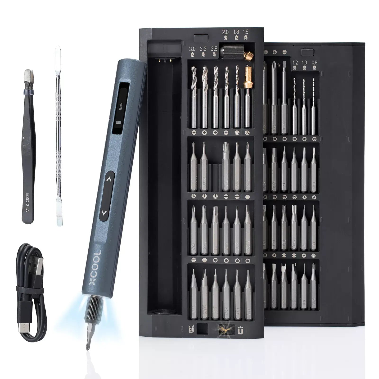 xCool Mini Electric Precision Screwdriver Set for Computer and Watch Repair