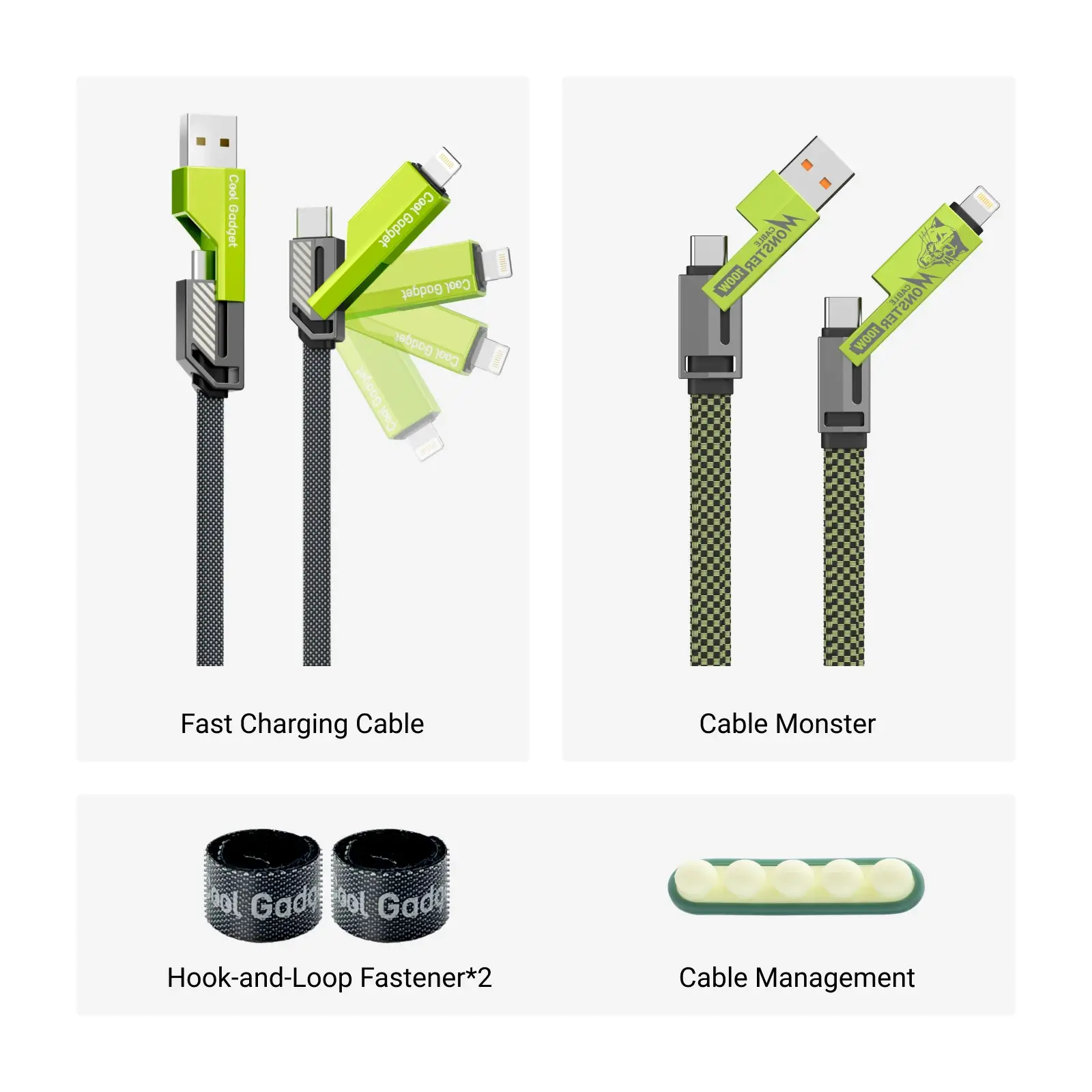 4-in-1 Nylon Braided Fast Charging USB-C Cable Cool Gadget