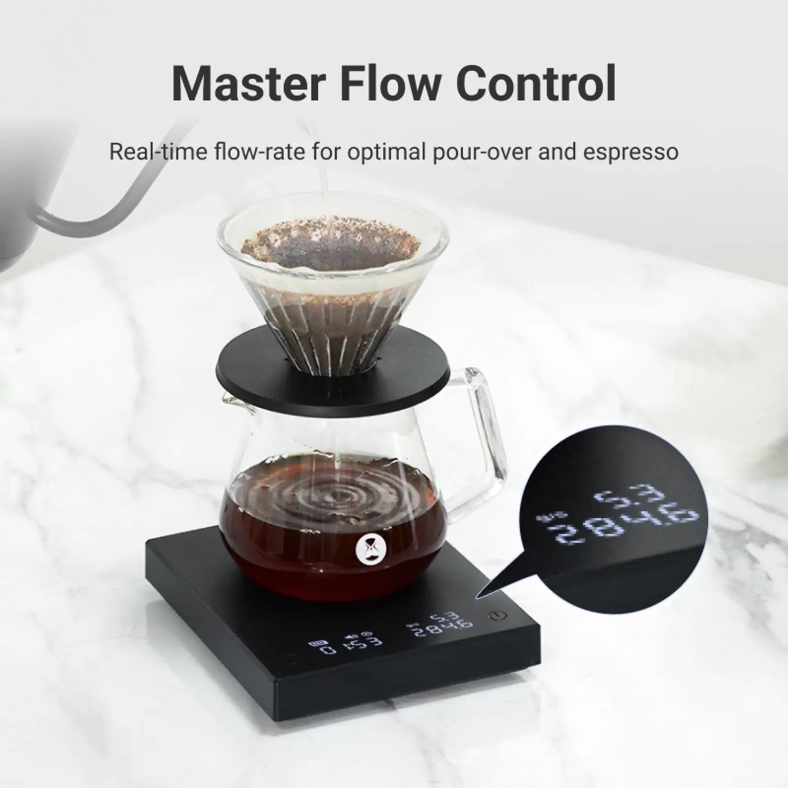 TIMEMORE Black Mirror Basic PRO Coffee Scale with Timer & Flow Rate Feature