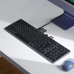 2-in-1 Full-Size, Low-Profile Keyboard with USB Hub and Numeric Keypad