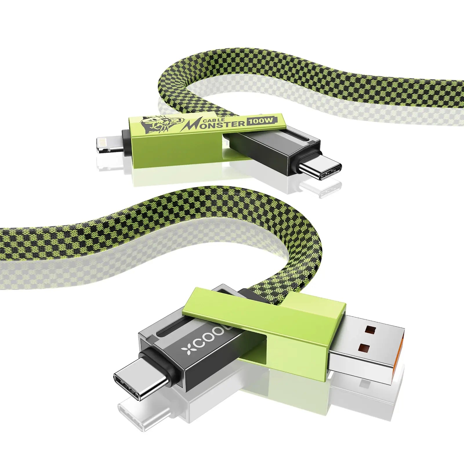 Cable Monster 4-in-1 100W USB-C Cable with Interchangeable Connectors
