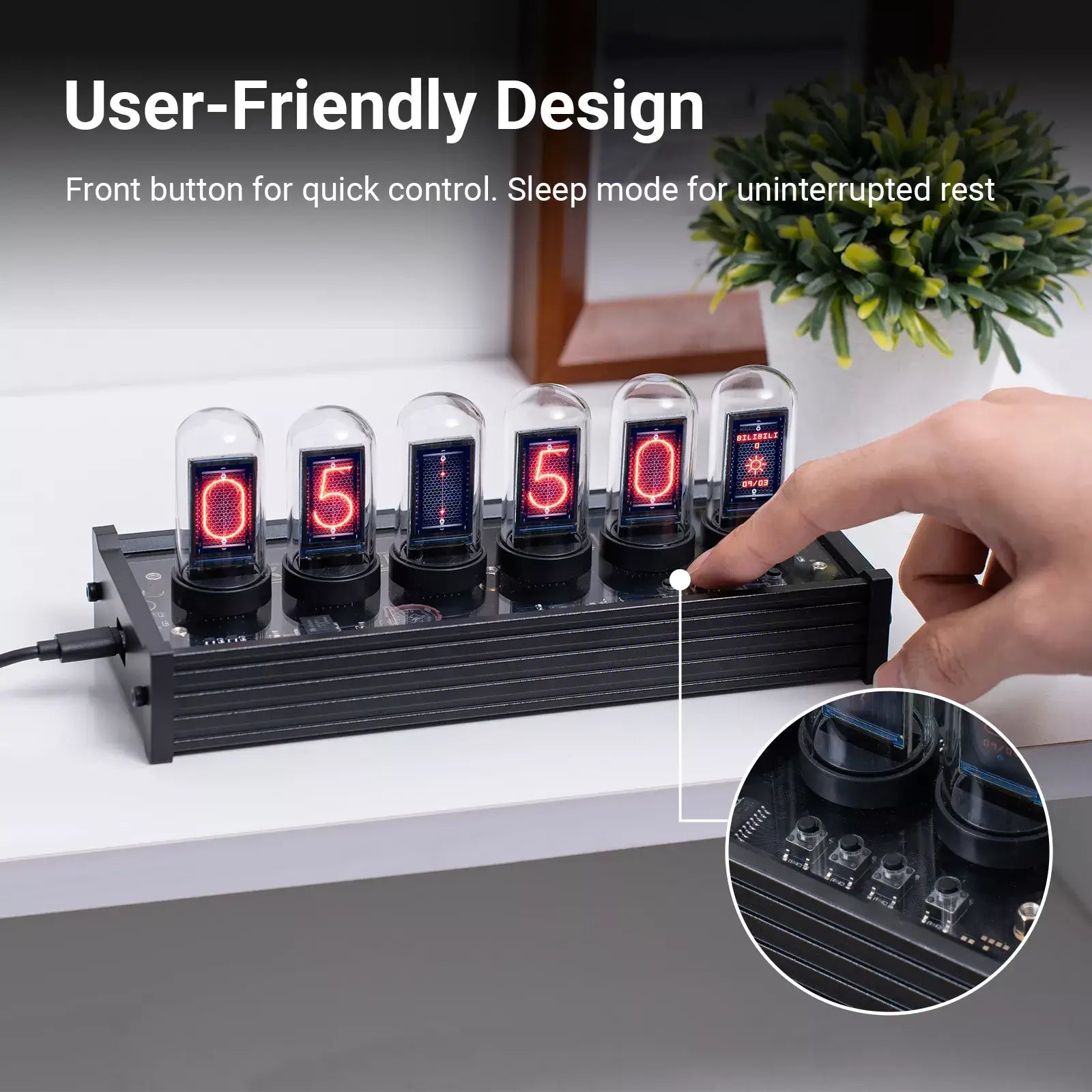 xCool Elekstube Nixie Tube Clock in Cyberpunk & Vintage Decor with Mood Lighting