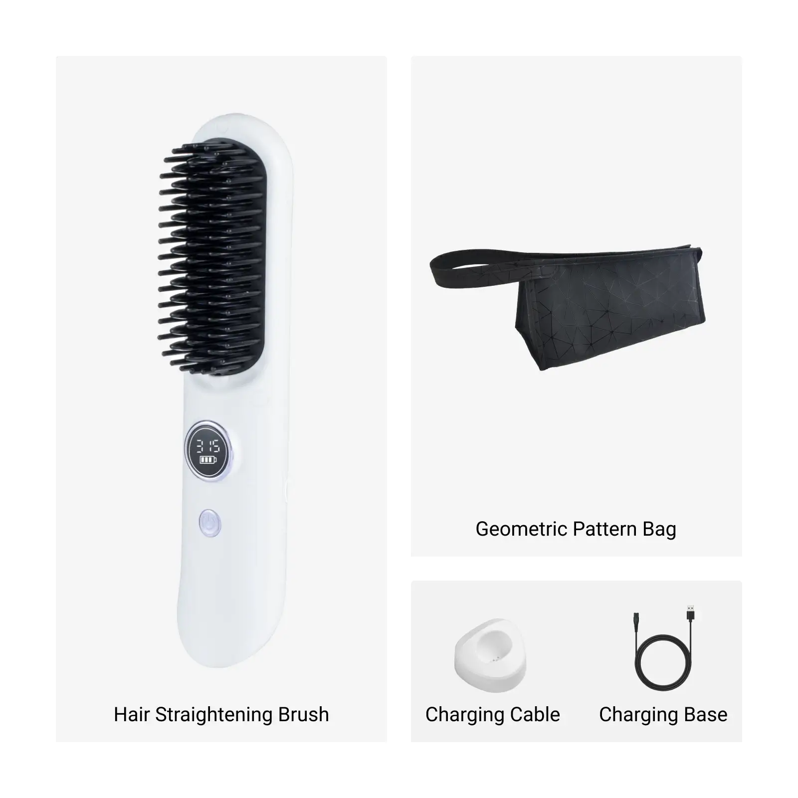 xCool GoFlow 3-in-1 Cordless Hair Straightening Brush, Curling Iron