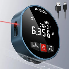 xCool 2-in-1 Rolling Tape Measure & Laser Tape Measure with Digital Readout