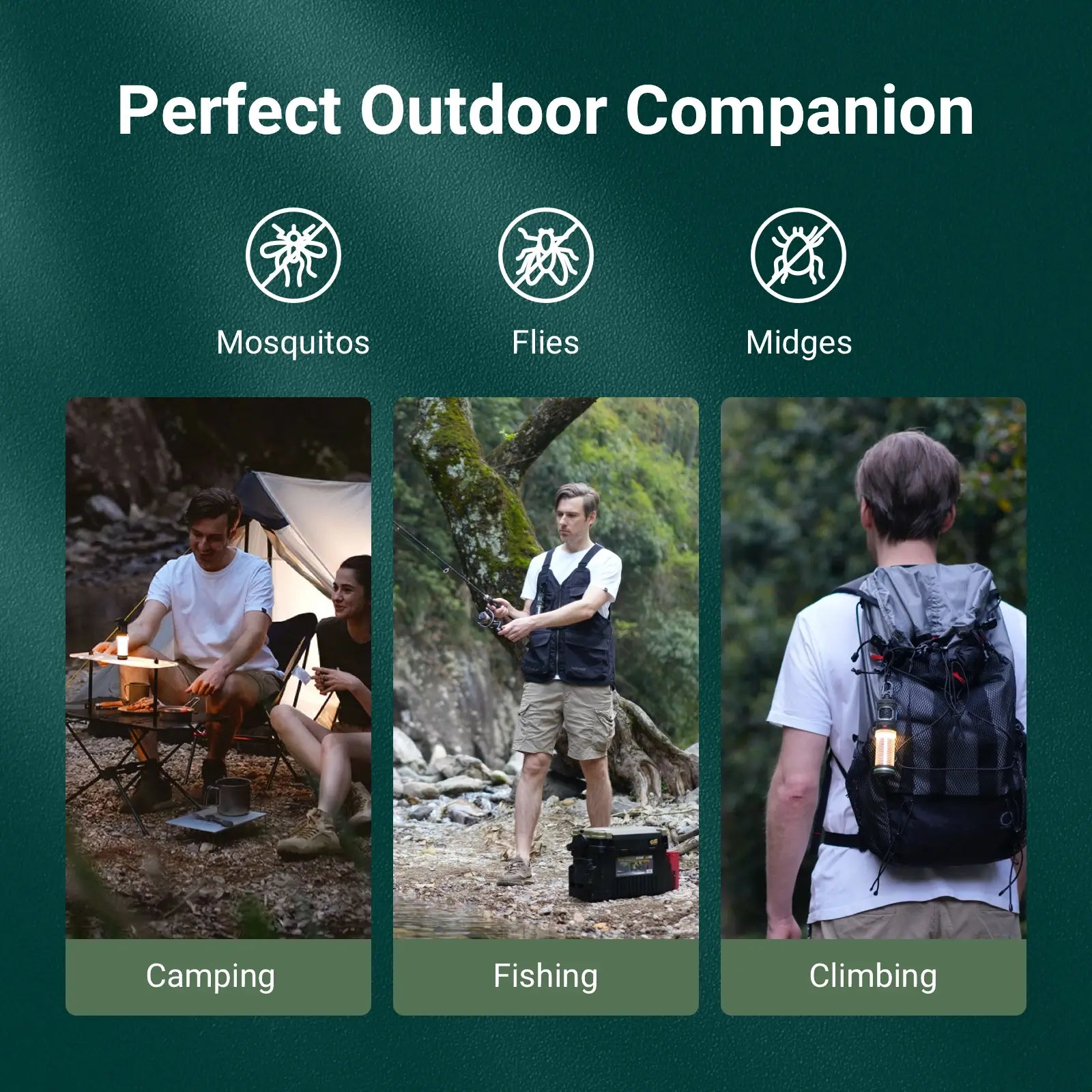 2-in-1 Outdoor Mosquito Repellent With Camping Light Cool Gadget