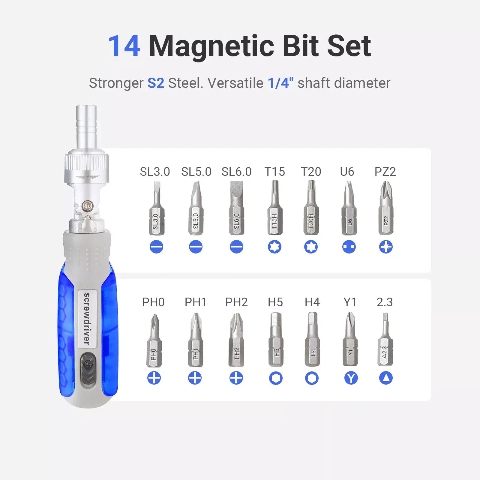 xCool 14-in-1 Multi-Bit Magnetic Ratchet Screwdriver Set