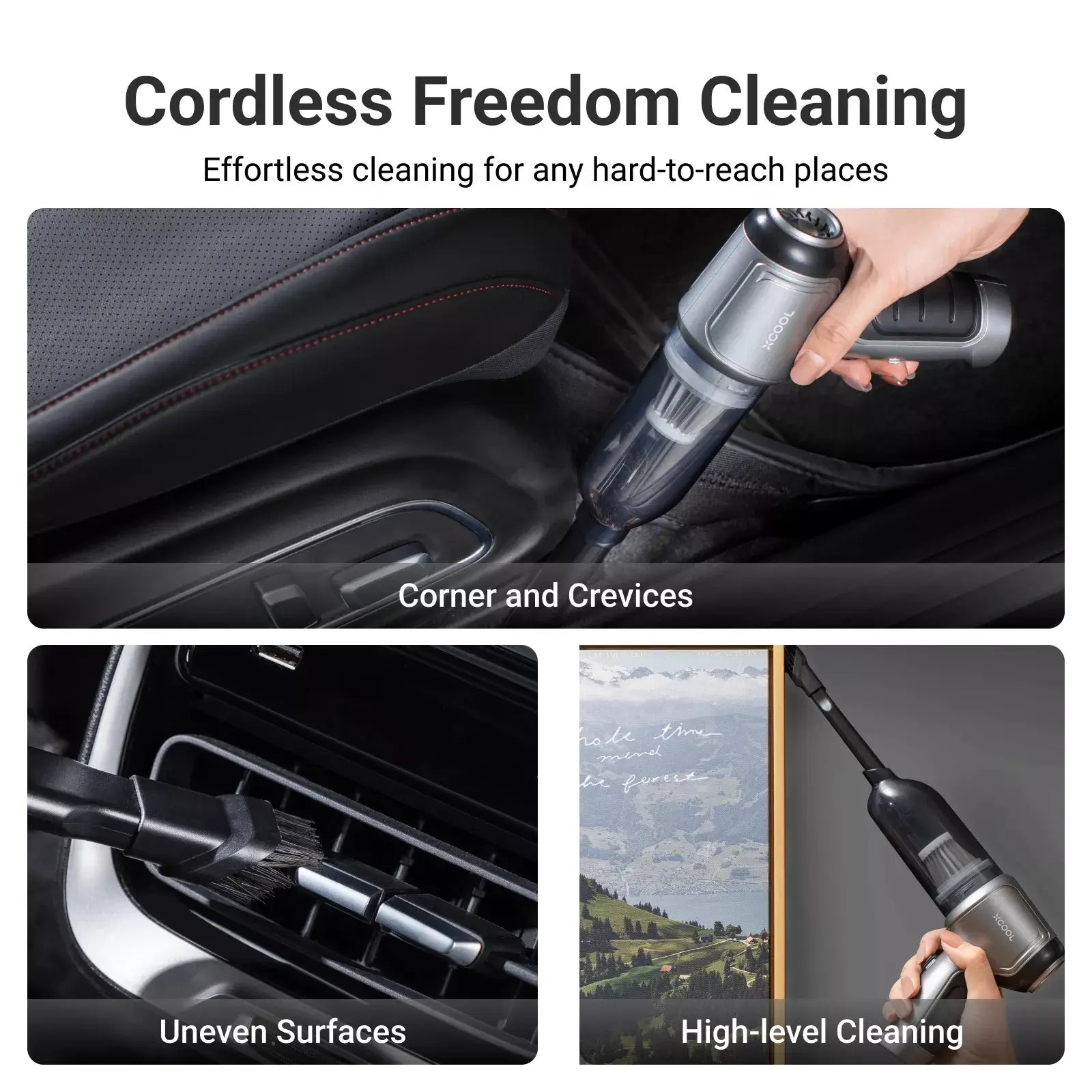 xCool Small Wireless Handheld Car Vacuum Cleaner for Car, Home, Pet