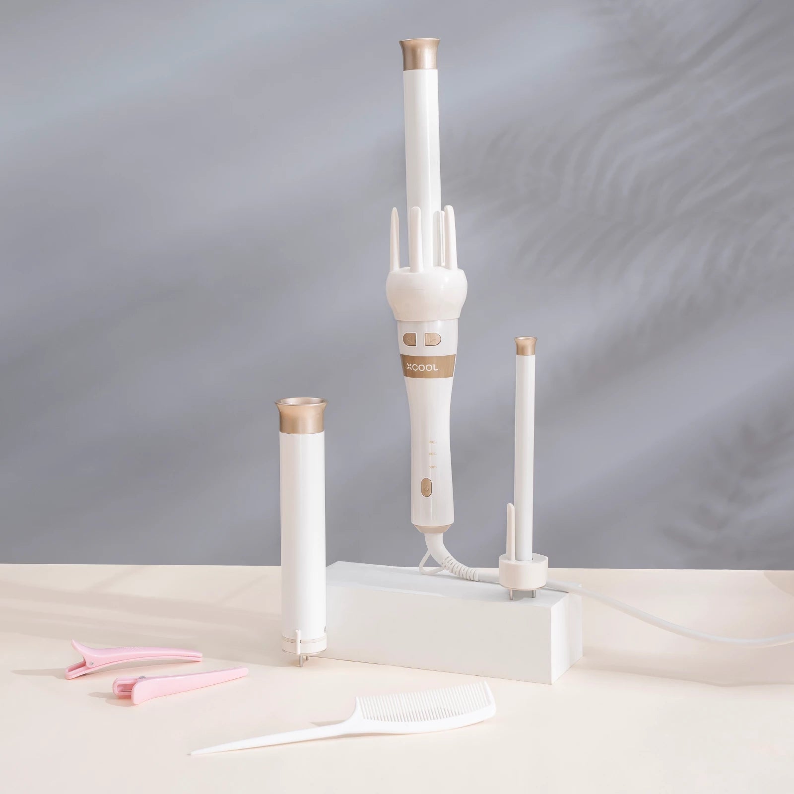 xCool 3-in-1 Automatic Rotating Curling Wand Set