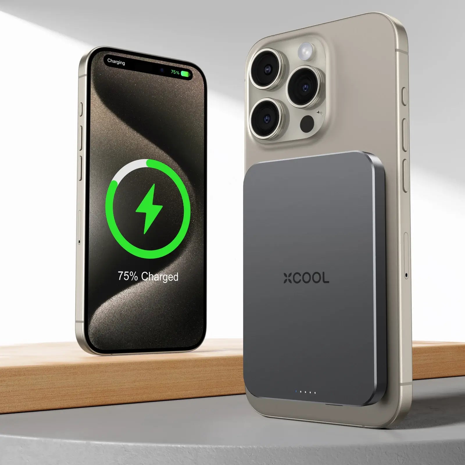xCool 5,000mAh Ultra-Slim Magnetic Wireless Power Bank with USB-C Cable