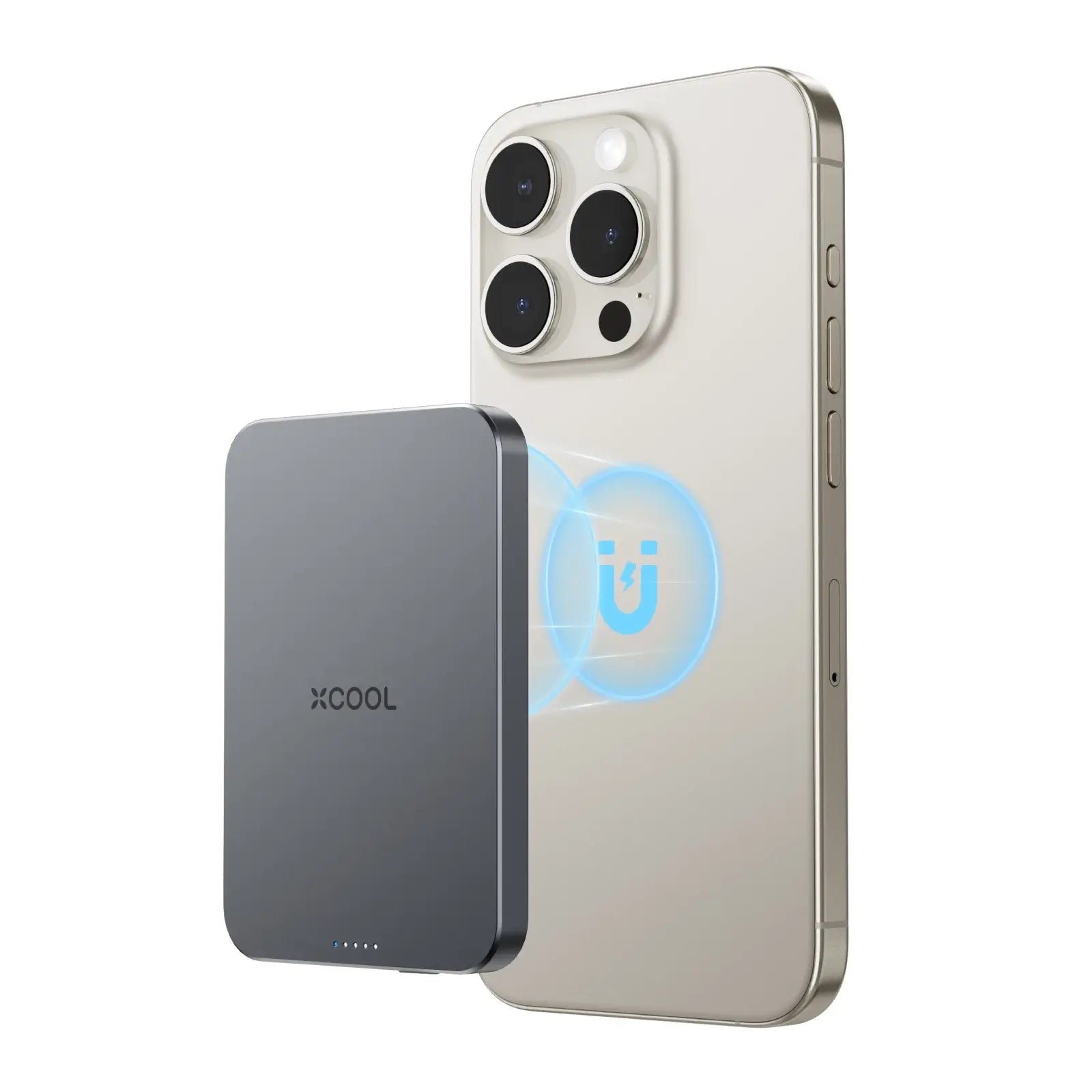 xCool 5,000mAh Ultra-Slim Magnetic Wireless Power Bank with USB-C Cable