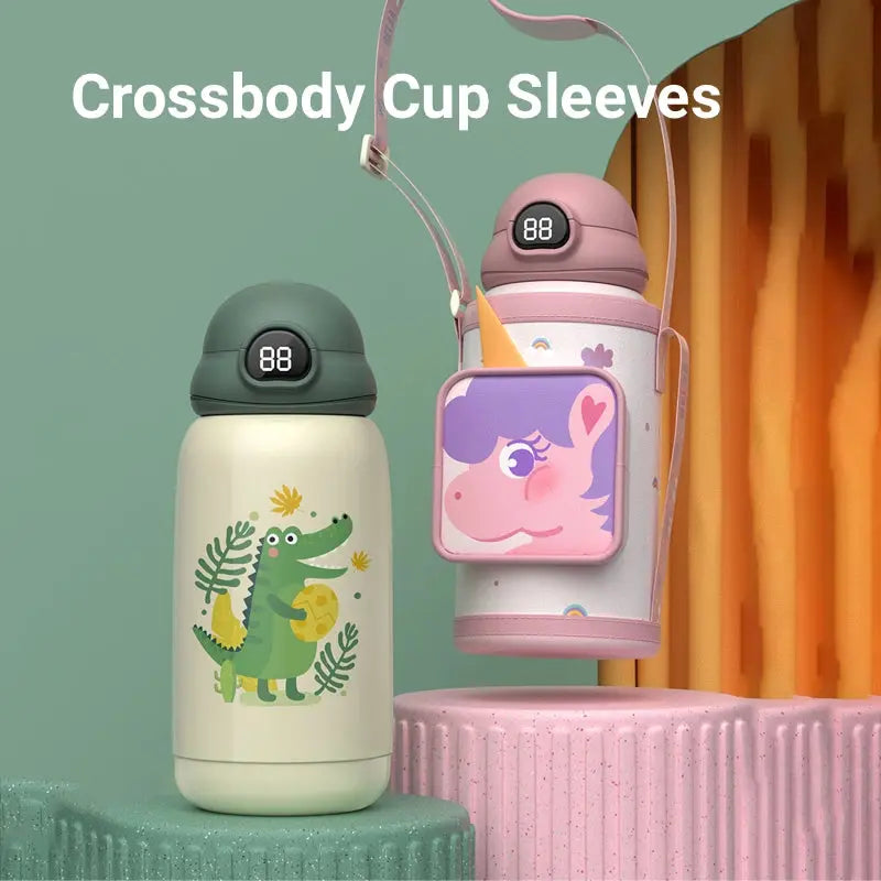 20oz Cute Water Bottle with LED Temperature Display Cool Gadget