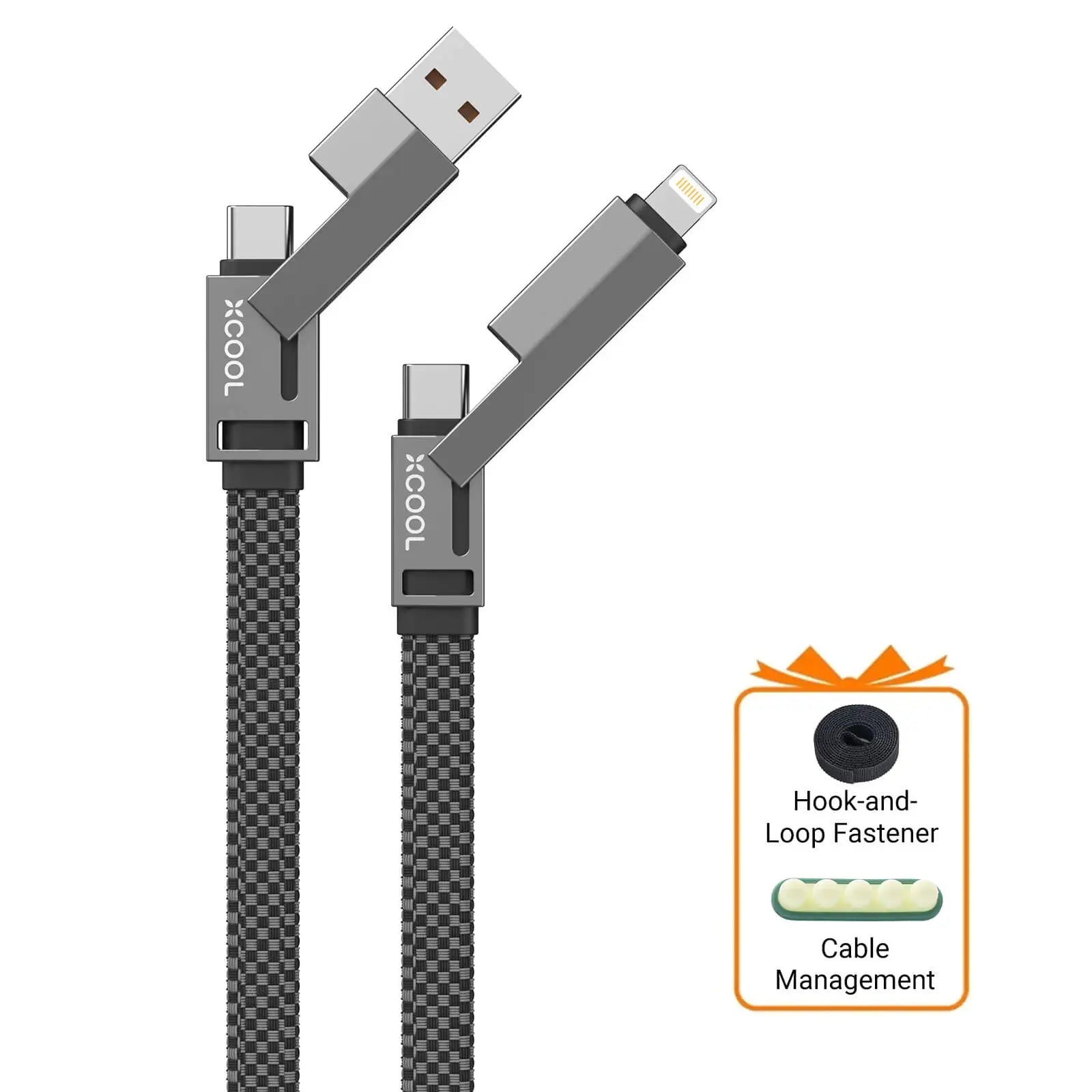 Cable Monster 4-in-1 100W USB-C Cable with Interchangeable Connectors Christmas gift