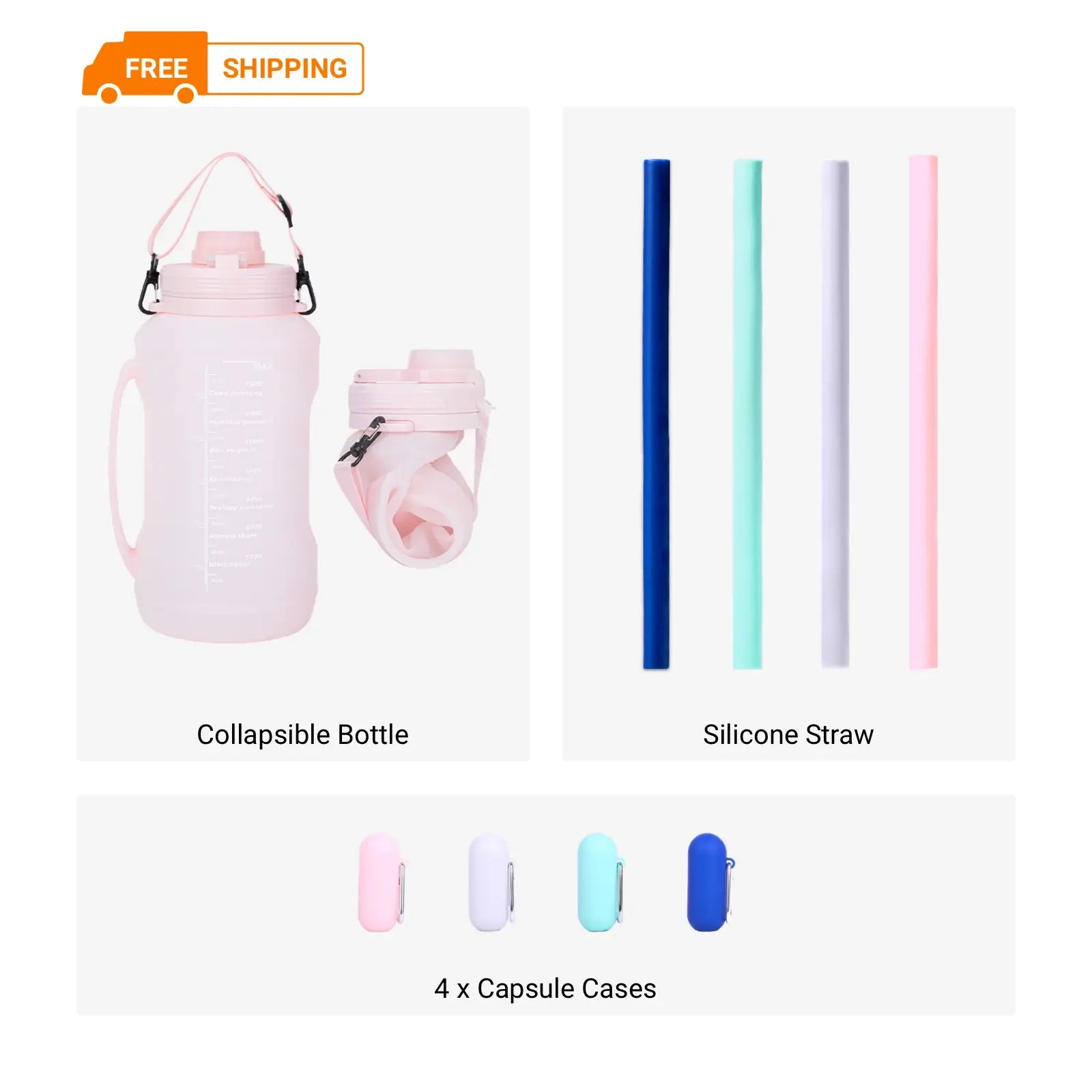 Collapsible Large Capacity Travel Water Bottle 67oz