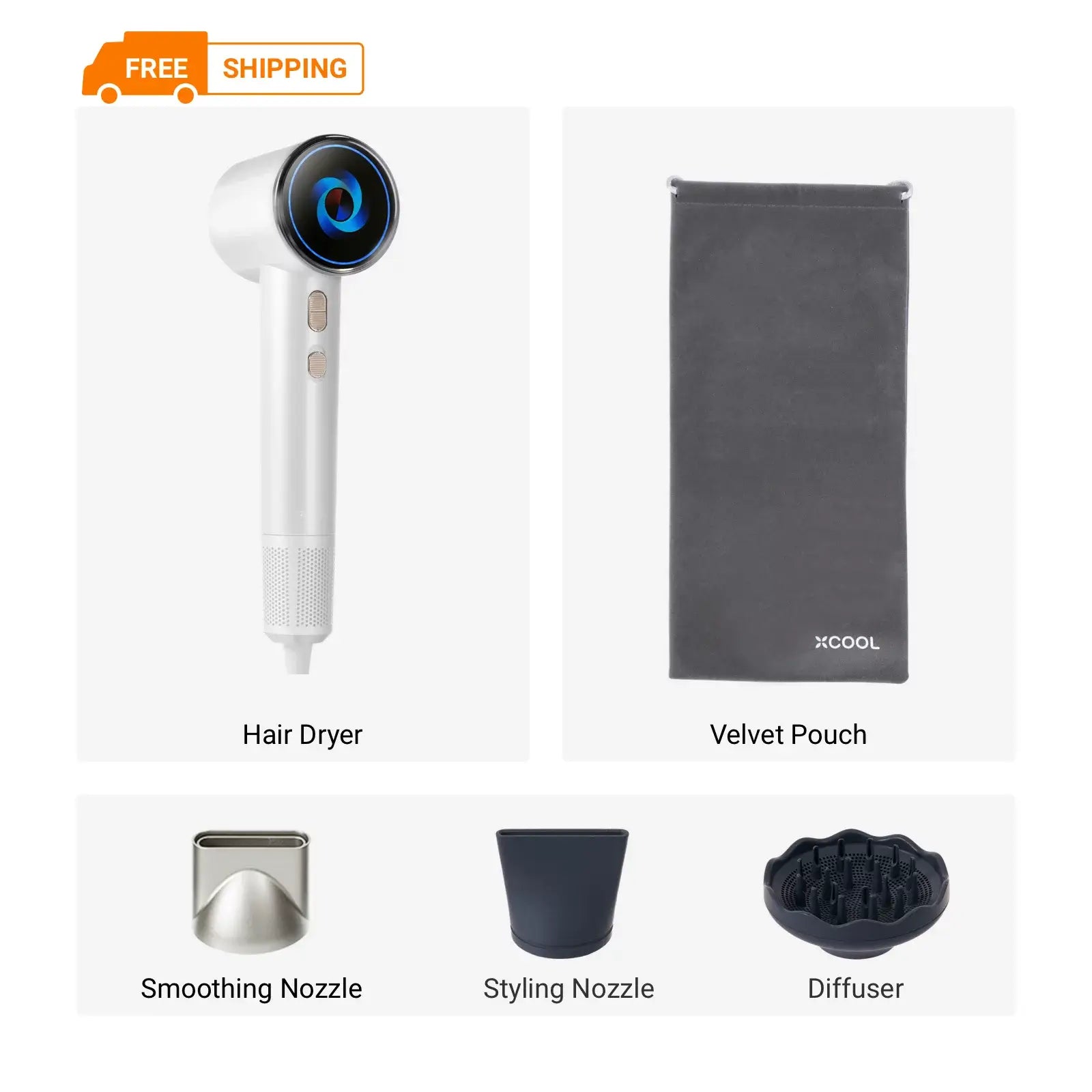 xCool SuperCare 2-in-1 Quiet, Portable Ion Hair Dryer Christmas gift