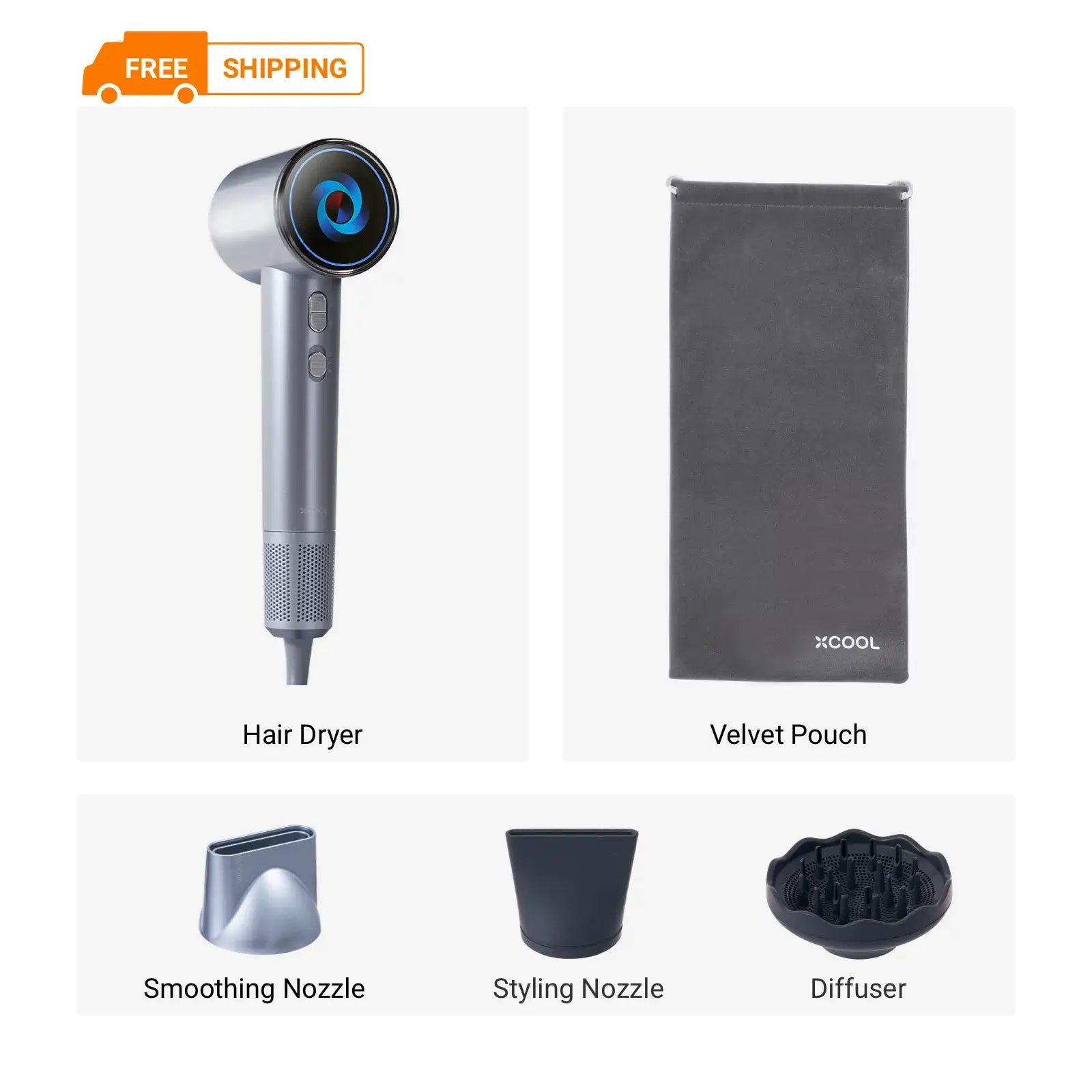 xCool SuperCare 2-in-1 Quiet, Portable Ion Hair Dryer Christmas gift